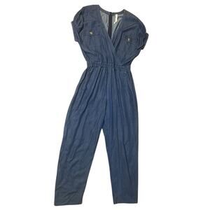 Iris Setlakwe Denim Chambray Tencel Tapered Leg Jumpsuit Womens Size 8